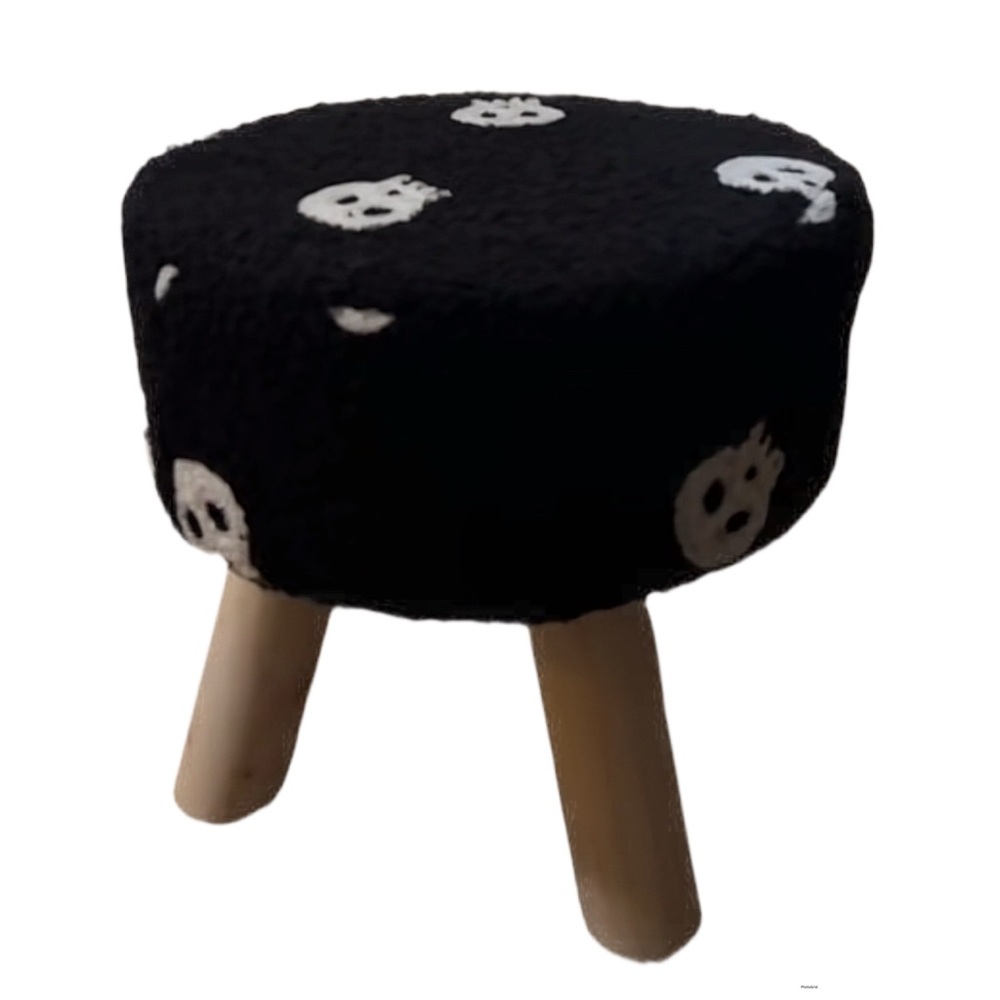 Sherpa style skull stool cute and small for kids / adults cloth plush chair
